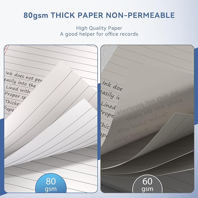 10 Pack of Legal Pad Writing Pads 5" x 8" Notepad 80gsm Recycled Paper Small Legal Pads 25 Lines Note Pads Perforated Legal Pads 30 Sheets Double-Sided Printing Legal Pads for School, College, Office-DeskLoop Office