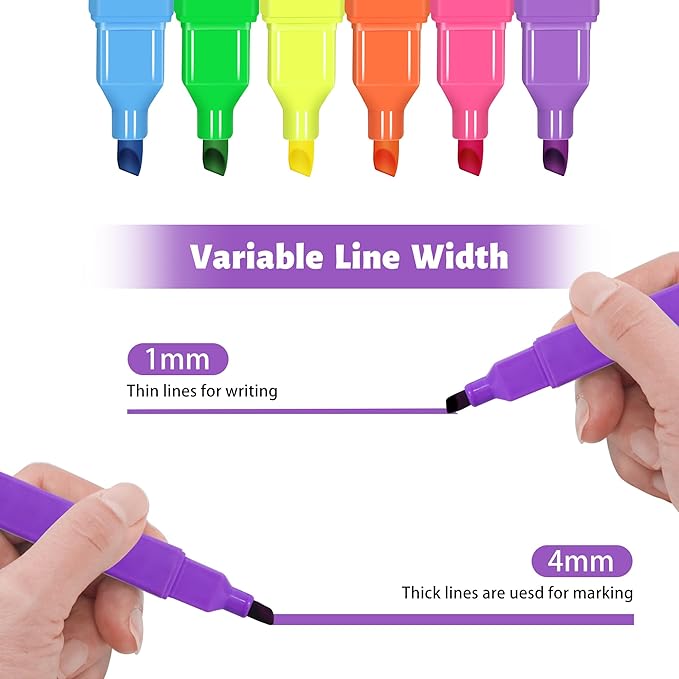 Highlighters,12pcs Aesthetic Pastel Highlighters, Chisel Tip Book Highlighter, Cute Pens with Chisel Tip, No Bleed Bible Highlighter Assorted Colors-DeskLoop Office