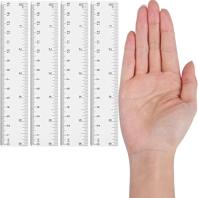 Zonon 6 Pcs 6 Inch Ruler Bulk Clear Plastic Flexible Straight Metric Rulers with Centimeters and Inches Drafting Measuring Tool for Classroom School Students Education-DeskLoop Office
