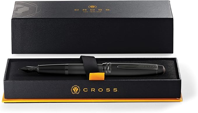 Cross Bailey Refillable Fountain Presented in a Premium Gift Box - Medium Point, Black Ink, Matte Black-DeskLoop Office