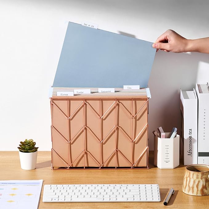 50pcs Decorative Hanging File Folders,Filing Cabinet, Letter Size with 1/5-Cut Adjustable Tab Durable 12 Color Assorted, 50 pcs Per Box,Cute,Color,Pink,Pastel-DeskLoop Office