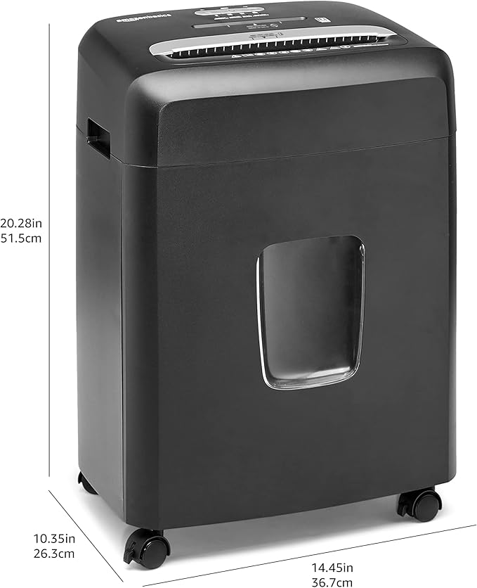 Amazon Basics 12 Sheet (new model) Micro Cut Paper and Credit Card CD Shredder With 6 Gallon Bin, Black