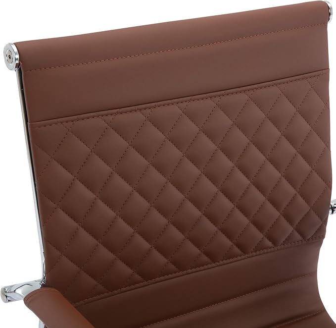 Office Guest Chairs - Reception & Waiting Room Set of 8 with Mid Back, Modern PU Leather Desk Chairs-DeskLoop Office