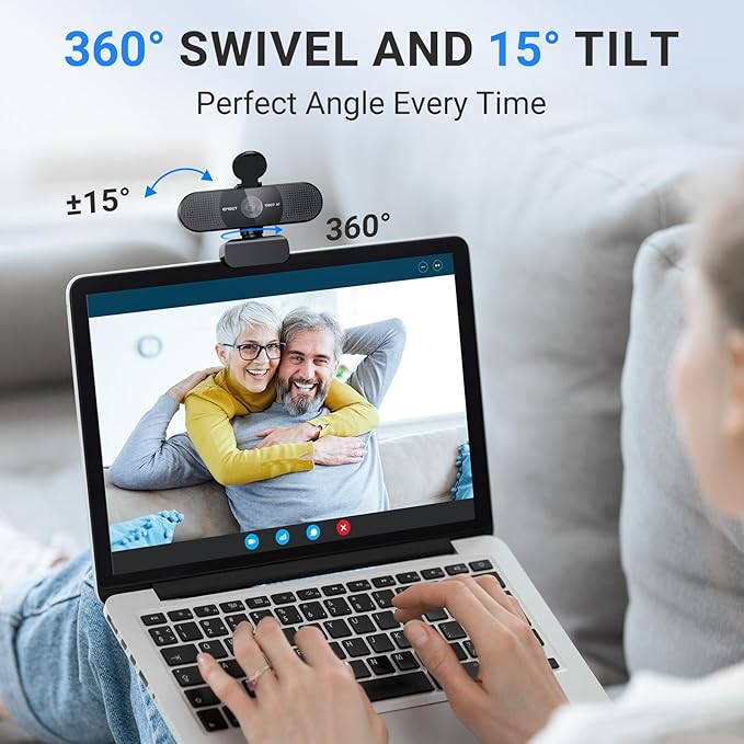 EMEET 2024 Upgraded C960 Webcam for PC, Autofocus, 1080P HD, 73° View Angle, Computer Camera w/Privacy Cover and Microphone, Plug and Play USB Webcam for Video Calling/Zoom/Teams/Google Meet-DeskLoop Office