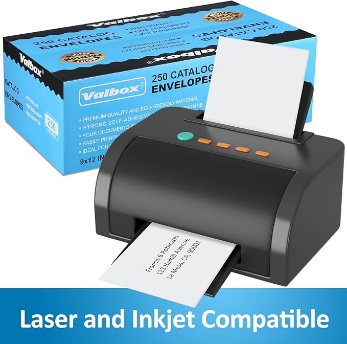 ValBox 9x12 Self Seal Catalog Envelopes 250 Packs White Envelopes with Peel and Seal Flap for Mailing, Organizing and Storage-DeskLoop Office