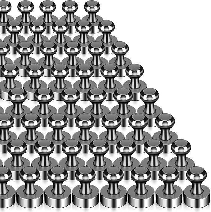 50 Pack Fridge Magnet, Black Strong Magnets for Whiteboard, Push Pin Magnets Refrigerator Magnets Small Strong Neodymium Magnet for Office, Classroom, Kitchen, Home-DeskLoop Office
