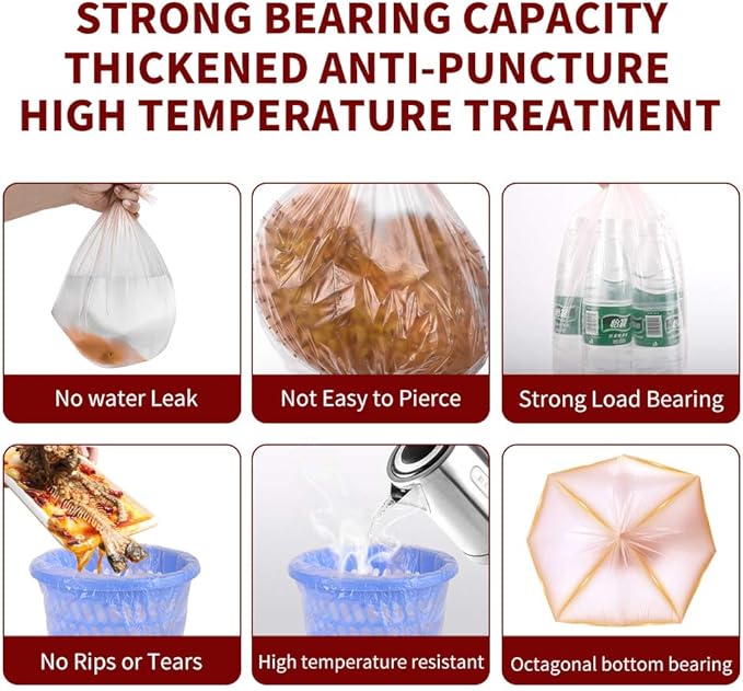 SWIHELP Trash Bags, 4 Gallon / 15 Liters Small Garbage Bags for Office, Kitchen,Bedroom Waste Bin,Colorful Portable Strong Rubbish Bags,Wastebasket Bags 240 Counts-DeskLoop Office