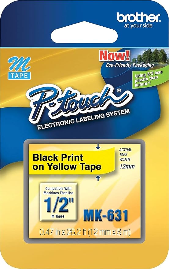 Brother Genuine P-touch M-K631 Label Tape 1/2" Standard Laminated P-touch Tape - Image 2