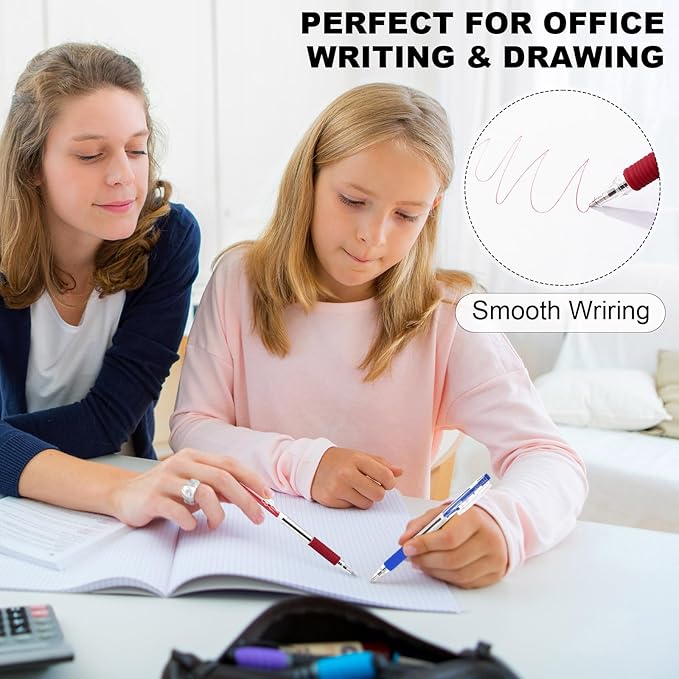 200 Pack Red Gel Ink Pens Bulk, 1.0mm Retractable Click Point Ballpoint Pens Smooth Writing with Comfortable Grip for Back to School Office Classroom Business Home Work Supplies-DeskLoop Office