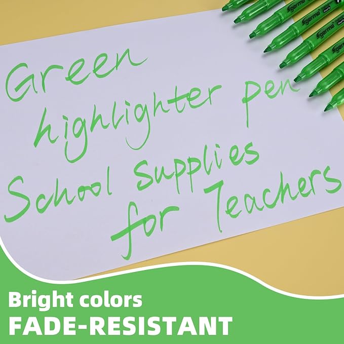 Highlighters 36 Pack, Chisel Tip Green Highlighter Bright Colors,Quickly Drying, Perfect for Students Kids Adults Classroom, School, Office-DeskLoop Office