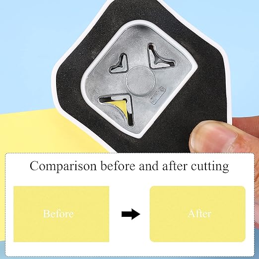 LOONENG 3 Way Corner Rounder Punch, 4mm, 7mm, 10mm 3 in 1 Corner Cutter for Paper Crafts, Laminator, Cardstock, DIY Projects, Photocards, Card Making and Scrapbooking-DeskLoop Office