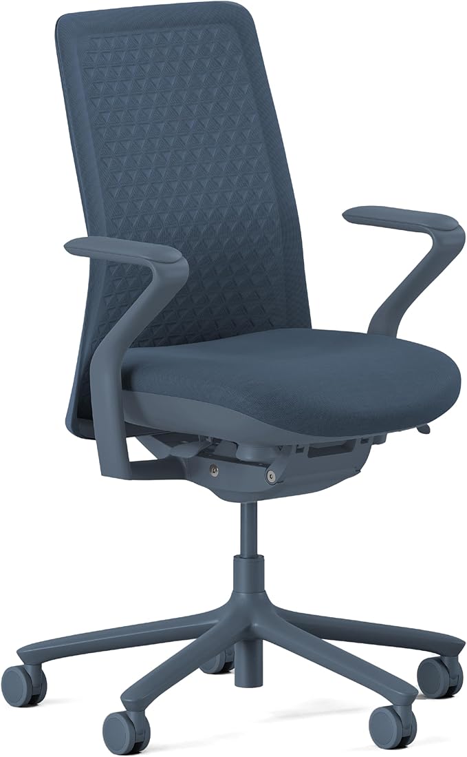 Branch Verve Chair - High Performance Executive Office Chair with Contoured Seat Back and Adjustable Lumbar Rest - High Density Foam Cushion with Aluminum Base - Up to 275 lbs - Cobalt-DeskLoop Office