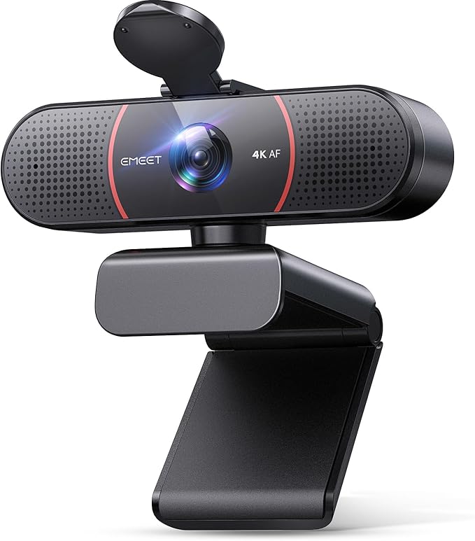 EMEET C960 4K Webcam for PC, 4K UHD Sony Sensor, PDAF Auto Focus, Dual AI Noise-Cancelling Mics, Auto Light Correction, 73° FOV, Plug&Play Webcam w/Privacy Cover, Works w/Zoom/Teams/Skype/Google Meet-DeskLoop Office
