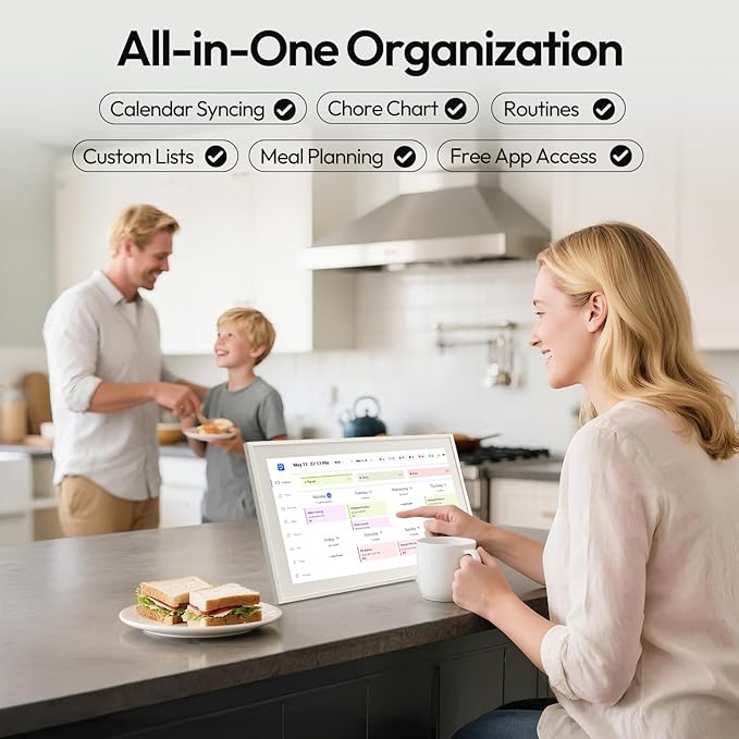 BOCT 21.5'' Digital Calendar Wall - 32GB Memory Touch Screen Chore Chart Smart Calendar,Digital Planner,Auto-Sync,APP Control,Interactive Family Schedules, Gift for Mother-DeskLoop Office