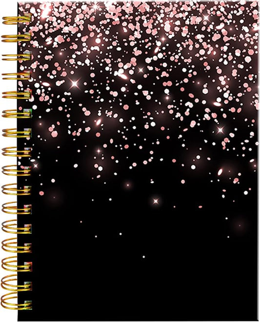 iampanda Spiral Journal Notebook,Strong TwinWire Binding with Premium Paper for Girl Women,Cute 60 Sheets A5 College Ruled NotebookJournal,Perfect for School Office Home Gifts,Rose Gold Falling-DeskLoop Office