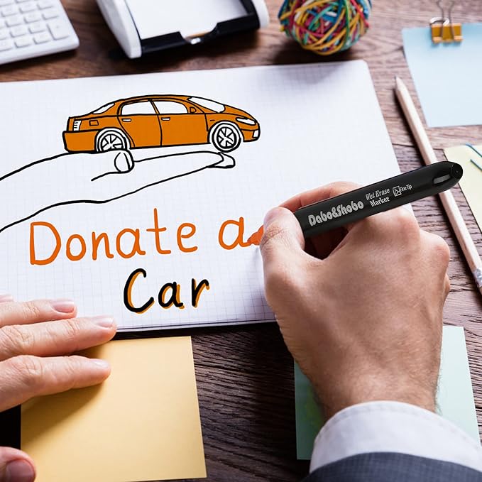 Dabo&Shobo Wet Erase Markers, 48-Count Smudge-Free, 12 Colors Fine Tip, Erases with Water! Low Odor Markers for Office, School & Home-DeskLoop Office