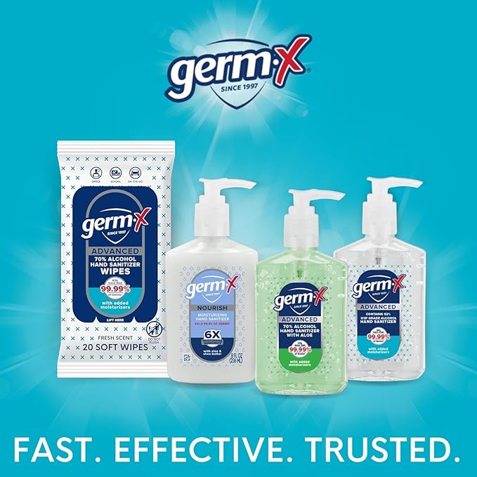 Germ-X Hand Sanitizer, Hydrating with Hyaluronic Acid, 1L Bulk Pack, Instant & No Rinse Formula, Sanitizing Liquid Gel for All Skin Types, Formulated without Parabens, Phthalates & Dyes-DeskLoop Office
