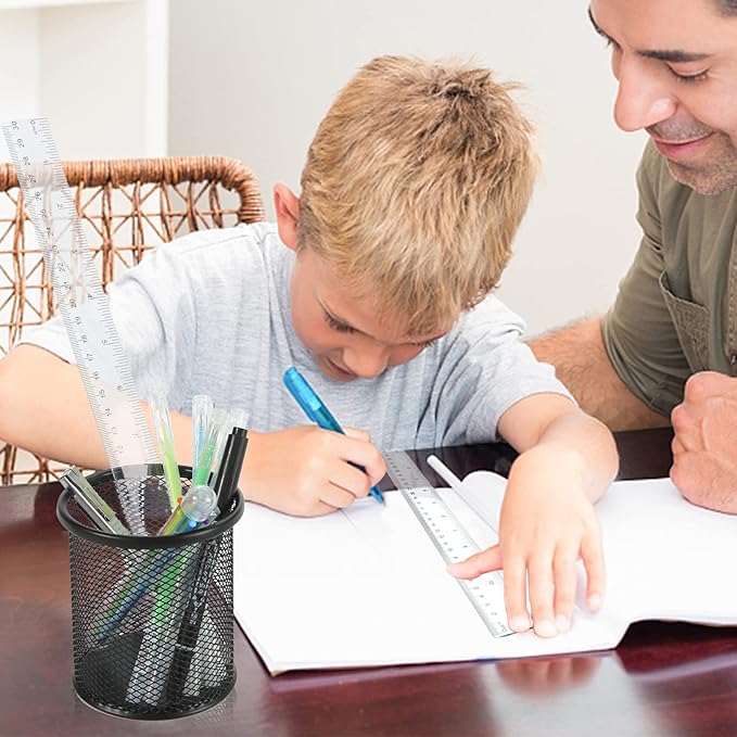 Koogel 40 PCS Plastic Straight Rulers, Plastic Measuring Tool, 12 Inch Shatterproof Clear Ruler Bulk for Classroom with Centimeters and Inches for Student, Kids, School, Office, Home-DeskLoop Office