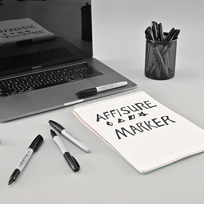 Permanent markers, 40 packs permanent markers bulk, quick drying in one second, smooth, not easy to erase, durable, can be marked on glass, tiles and cloth, office supplies,Gray shell-DeskLoop Office