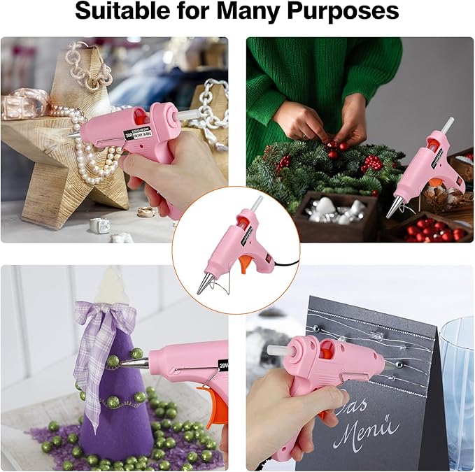 Mini Hot Glue Gun, Hot Melt Gun with 30 Glue Sticks for Arts Crafts, Mini Glue Gun Kit for Kids School Craft and Quick Home Repairs (Multicolored, 20W, 8 Pieces)-DeskLoop Office