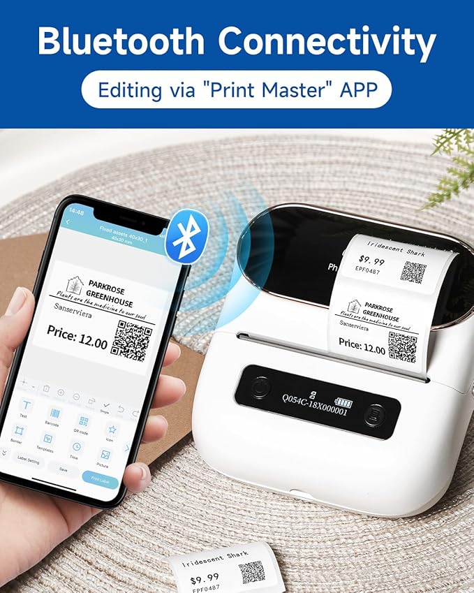 Phomemo M220 Label Maker, New Flagship 3.14 Inch Bluetooth Portable Thermal Label Printer for Barcode, Address, Labeling, Mailing, File Folder, Easy to Use, Support Phone&PC-DeskLoop Office