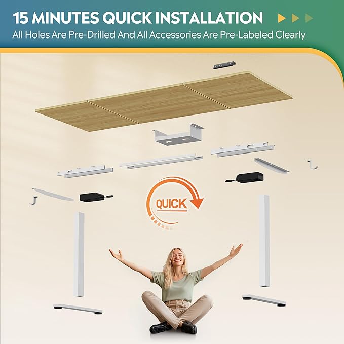 DEVAISE 71 Inch Electric Standing Desk, 3 Adjustable Height Stand up Desk for Home Office, Ergonomic Sit to Stand Desk with LED Touchscreen, Headphone Hook, 3 Memory Preset Computer Desk (Maple)-DeskLoop Office