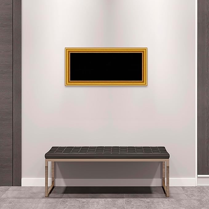 Amanti Art Black Cork Board for Wall, 16x34 Vision Board with Gold Wood Frame, Medium Corkboard Office Decor for Home Organization, Traditional Corkboard Pinboard to display items for home-DeskLoop Office