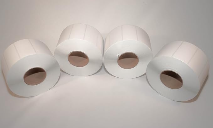 Compulabel 620460 Thermal Transfer Shipping Labels, 4 inch x 2 inch, White, Permanent Adhesive, Perforations Between Labels, 2900 Per Roll, 4 Rolls-DeskLoop Office