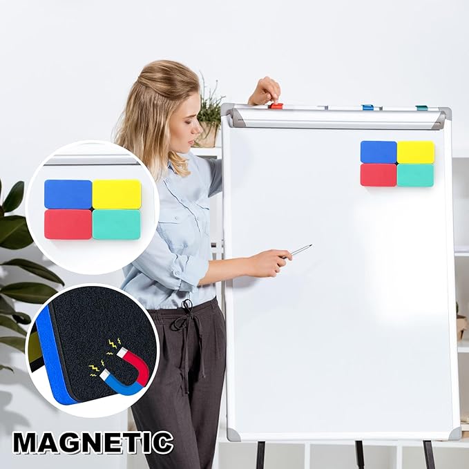 Dry Erase Eraser,8 Pack Magnetic Whiteboard Erasers,Rectangle Dry Erase Board Erasers for Classroom, Home, and Office(8pcs-Rectangle)-DeskLoop Office