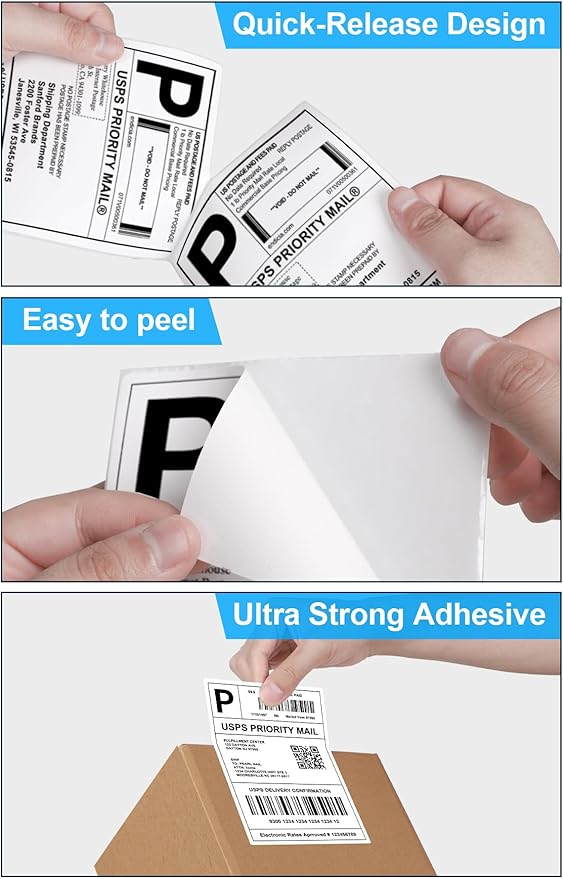 4x6 Thermal Labels - Waterproof Shipping Stickers for Thermal Printers, All-Purpose Label Stickers, White, 1000/Pack (1-Pack)-DeskLoop Office