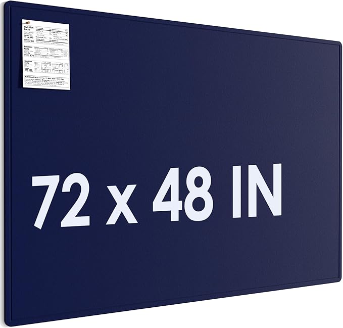 MaxGear Extra Large Bulletin Board 72" x 48", Foldable Felt Board Vision Board Supplies, Cork Board for Office, Home, School, Small Pin Boards for Walls Decorative Display Board Dark Blue-DeskLoop Office