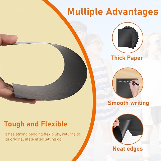 100 Sheets Black Shimmer Cardstock 8.5 x 11 Printer Paper, 92lb Heavyweight Construction Paper Card Stock for Wedding invitations, School Crafting, Thank You Cards, Making Card-DeskLoop Office