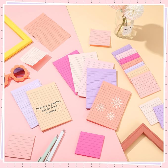 Yexiya 64 Pcs Lined Sticky Notes Self Stick Notes Pads - Image 7