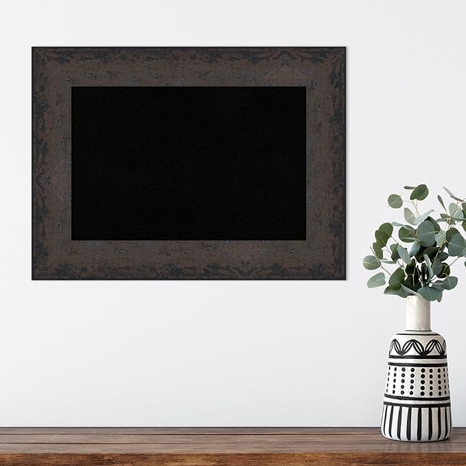 Amanti Art Black Cork Board for Wall, 17x23 Vision Board with Black Wood Frame, Small Corkboard Office Decor for Home Organization, Modern Corkboard Pinboard to Display Items for Home Organization in-DeskLoop Office