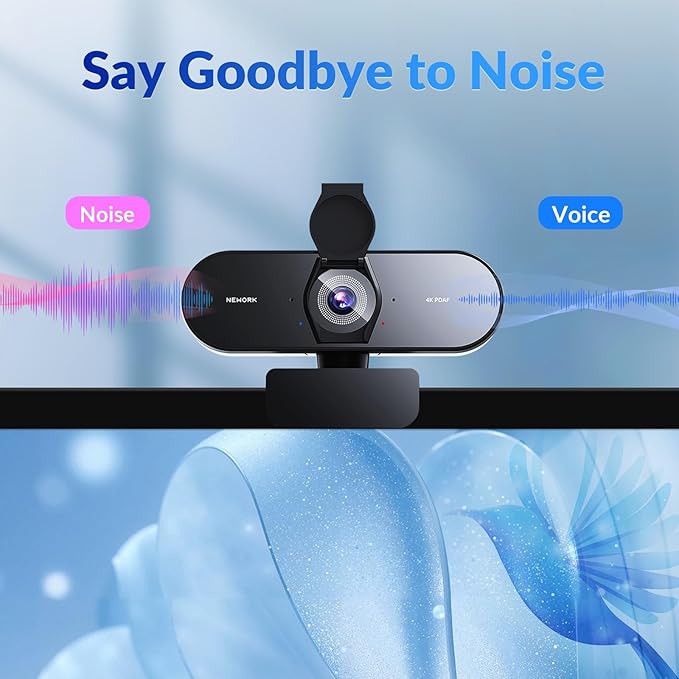 4K Webcam with Sony Sensor, PDAF Autofocus, 1080P@60FPS, 2 Noise Reduction Mics, Auto Light Correction, USB Plug&Play, Privacy Cover, 79°FOV, Streaming Camera for PC, Mac, Laptop, Video Calls