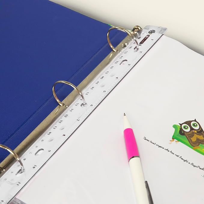 BAZIC Plastic Clear Rulers 12 inch (30cm), Inches Centimeter Metric Ruler Measuring Long Ruler, Straight Edge Ruler for Students School Supplies, 1-Pack-DeskLoop Office