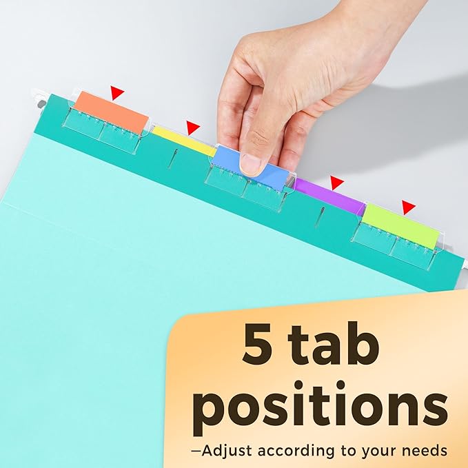 SUNEE Hanging File Folders Teal, 25 Pack Letter Size File Folders with 1/5-cut Tabs, Stay Organized for Your Home and Office Bulk File and Documents-DeskLoop Office