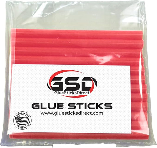 Mini Size Hot Melt Glue Sticks for Glue Gun - Bulk 4in Rubine Red Glue Sticks - Great for Art Craft Repairs & Compatible w/Most Glue Guns - 5/16" X 4" (24 Sticks) - Made in USA-DeskLoop Office