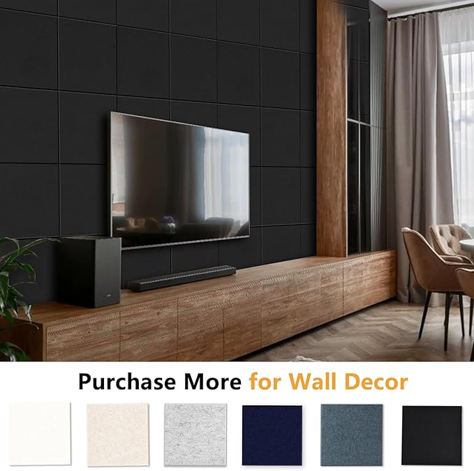 Large Cork Board for Wall with Pins, 36" x 24" Bulletin Board Self-Adhesive Pin Board | Customized 6 Packs Felt Tiles for Office Home Wall Decor, Black-DeskLoop Office