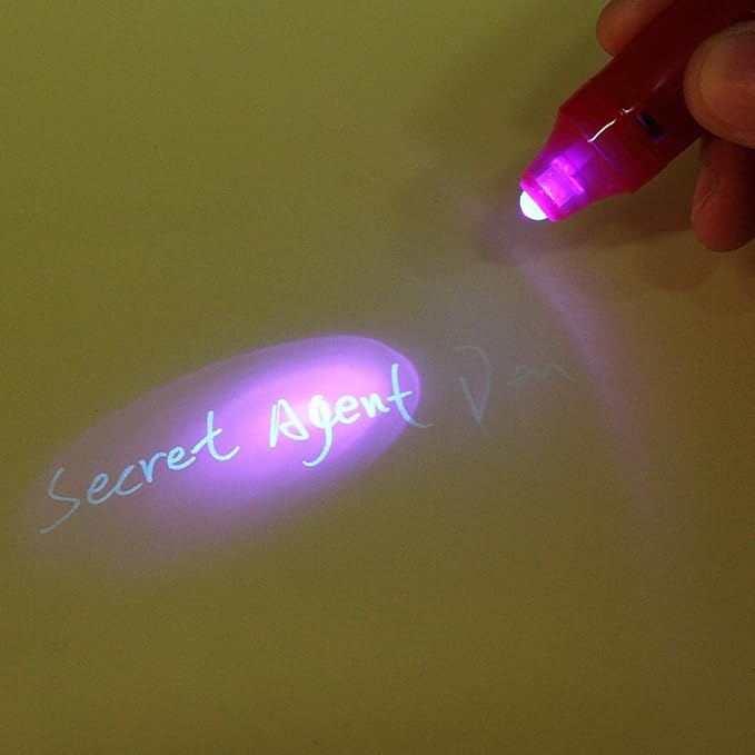 Invisible Ink Pen Stocking Stuffers: MALEDEN 6 Pcs Upgraded Spy Pen with UV Light Magic Marker for Secret Message, Kids Halloween Goodies Bags, Christmas Stockings, Party Favors Toy, Individual Packed-DeskLoop Office