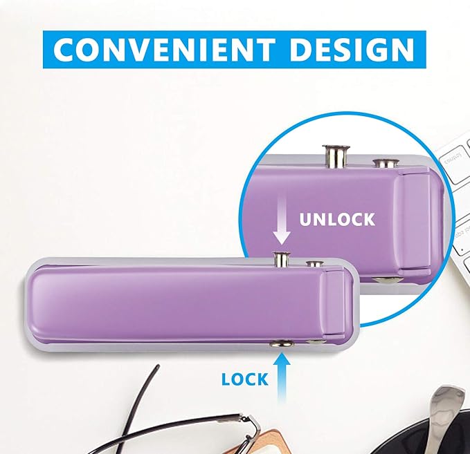 Single Hole Puncher Handheld 1/4 Inches Hole Punch, 20 Sheet Paper Punch Capacity Metal Hole Puncher with Skid-Resistant Base for Paper, Chipboard, Art Project, Purple-DeskLoop Office