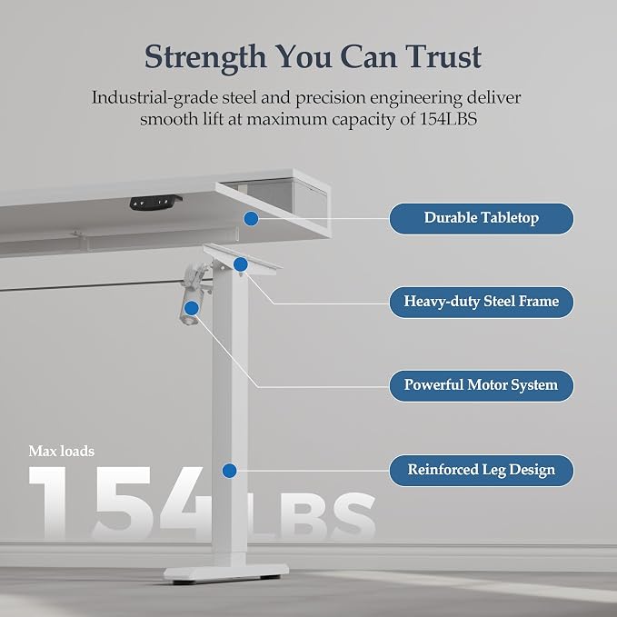 Klicelor 63 Inch Electric Standing Desk - Image 8