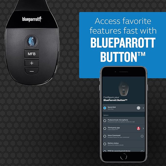 BlueParrott S450-XT Stereo Bluetooth Wireless Headphones 82% Noise Canceling Over Head Headset with Mic for Music and Calls, Hi-Fi Stereo Audio, 300 ft. Wireless Range, 24 hrs. Talk Time, Black-DeskLoop Office