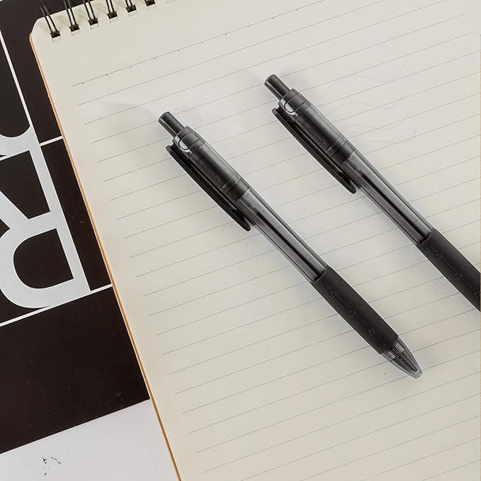 AIHAO Retractable Black Ballpoint Pen for Smooth Writing, Medium Point (1.0mm), Pack of 24, No Bleed Click Pens with Comfort Grip, Idea for Journaling, Planner, Note Taking-DeskLoop Office