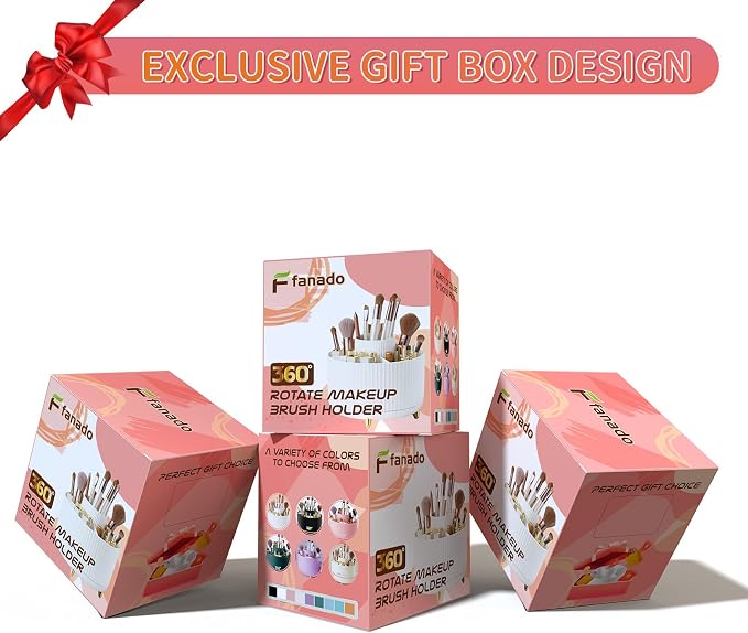 fanado Bling 360° Rotate Makeup Brush Holder Organizer, Makeup Organizers - Image 6