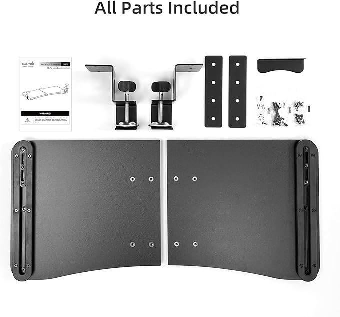 suptek Keyboard Tray Under Desk Pull Out with C Clamp Mount, Computer Keyboard & Mouse Tray, 25.6 (30 Including Clamps) x 11.8 inch Slide-Out Platform Computer Drawer for Typing, Black, DSF1-DeskLoop Office