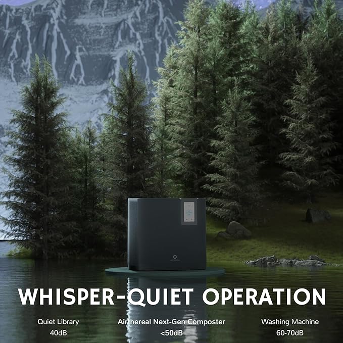 Airthereal Revive R800 5L Smart WiFi Electric Kitchen Composter - Odorless, Self-Cleaning, 3 Modes for Efficient Composting, Reduces Food Waste by 90%, App-Connected for Carbon Footprint Data-DeskLoop Office