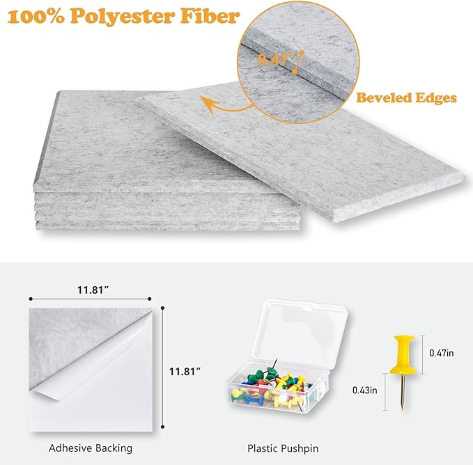 Thick Cork Board for Wall with Pins, 36" x 24" Bulletin Board Self-Adhesive Pin Board | Customized 6 Packs Felt Tiles for Office Home Wall Decor-DeskLoop Office