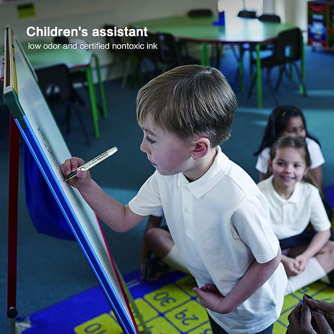 Volcanics Black Dry Erase Markers Bulk Pack of 60 Low Odor Fine Tip Whiteboard Pens for Whiteboard Dry Erase Calendar-DeskLoop Office