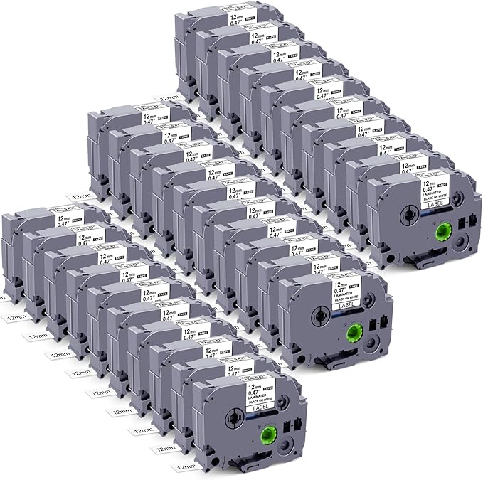 30-Pack Replacement for Brother P-Touch Label Tape TZe-231 TZ-231 TZe TZ Tape Laminated White Label Maker Tape Compatible with Brother Label Maker PT-D200 PT-D210 PTH100 PT-D400, 1/2" x 26.2'-DeskLoop Office